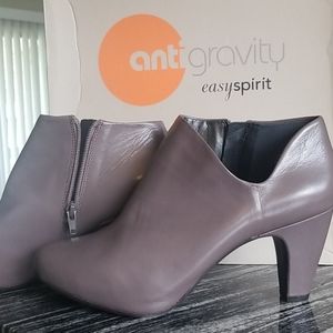 Taupe Leather Bootie